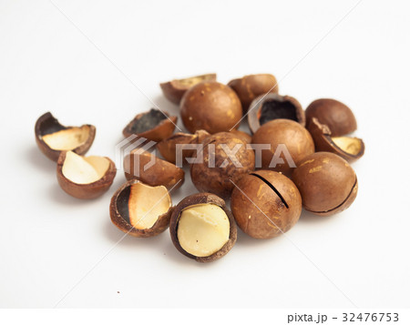 Ripe macadamia nuts closeup. Small Depth of Field Ripe macadamia nuts closeup. Small Depth of Field 32476753