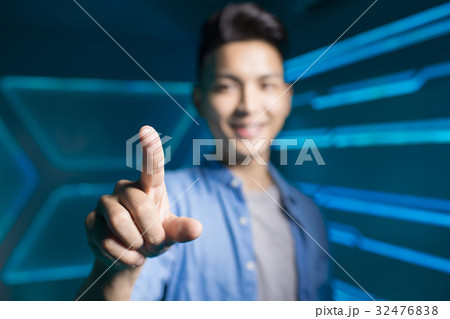 man on tech background 32476838