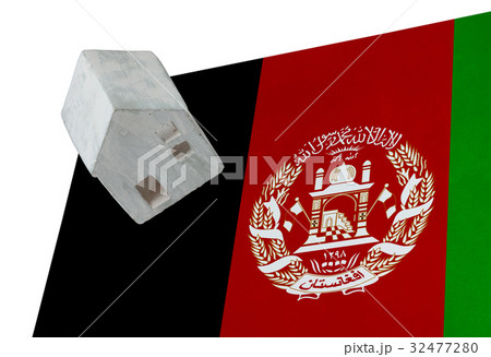 Small house on a flag - Afghanistan 32477280