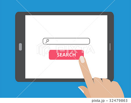 Tablet computer with hand touching the screen with 32479863