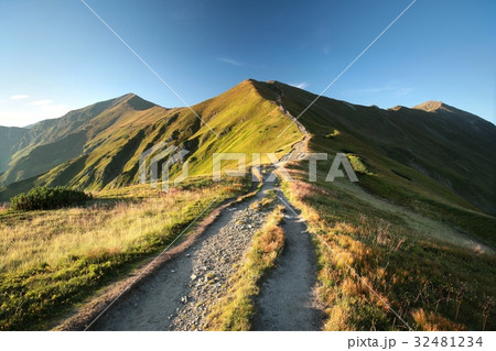 Trail leading to the summit in the Tatra Mountains Trail leading to the summit in the Tatra Mountains 32481234