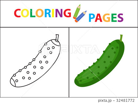 Coloring book page. Sketch outline and color 32481772