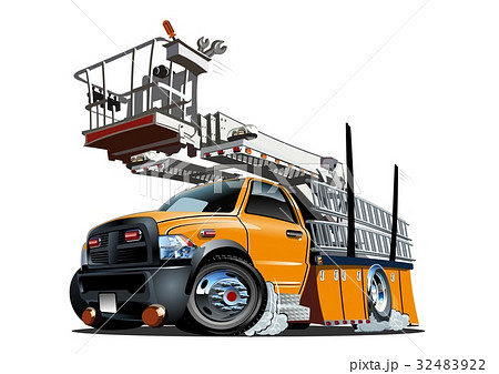 Cartoon Platform Lift Truck Cartoon Platform Lift Truck 32483922