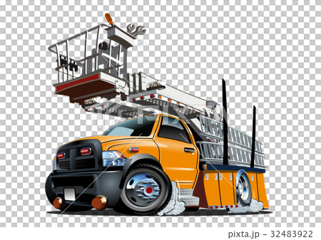 Cartoon Platform Lift Truck Cartoon Platform Lift Truck 32483922