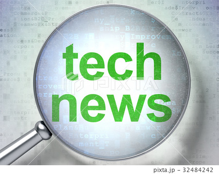 News concept: Tech News with optical glass 32484242