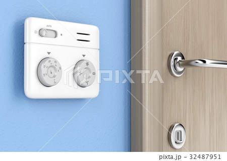 Thermostat on the wall 32487951