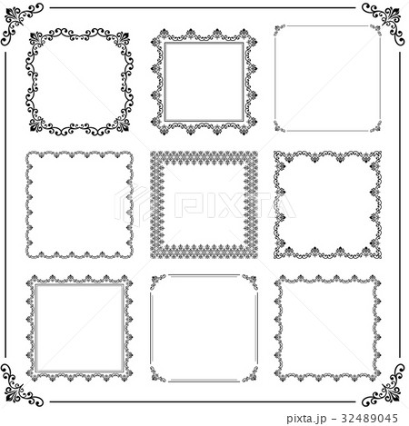 Vintage Set of Vector Square Elements Vintage Set of Vector Square Elements 32489045