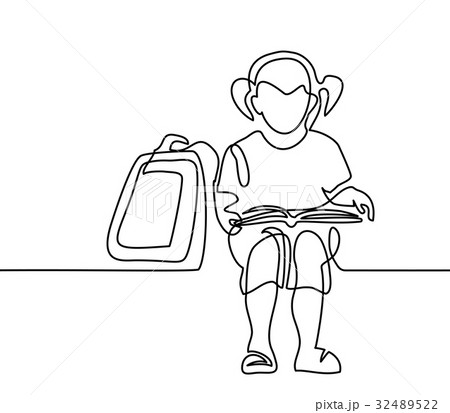 Girl reading book. Back to school concept. 32489522