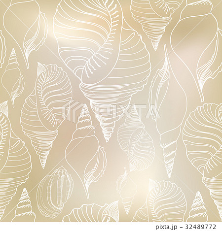 Seashell tiled pattern. Summer holiday Marine life Seashell tiled pattern. Summer holiday Marine life 32489772