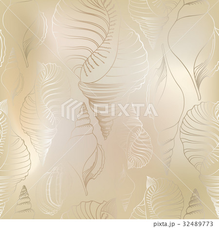 Seashell tiled pattern. Summer holiday Marine life Seashell tiled pattern. Summer holiday Marine life 32489773