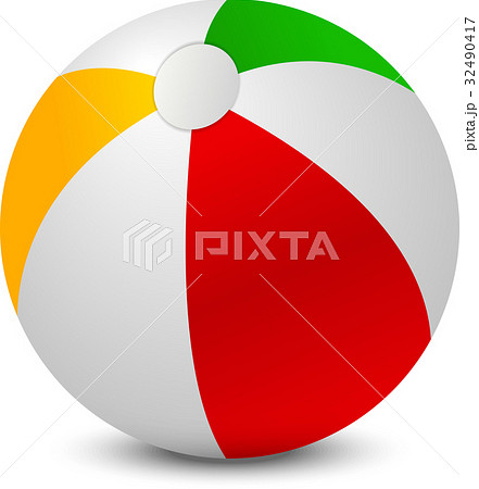 Single beach ball isolated Single beach ball isolated 32490417