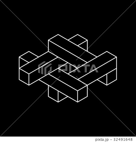 Impossible object. Isolated on black.  32491648