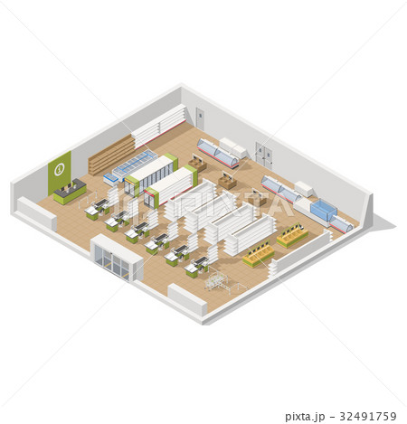 Grocery supermarket in a section inside 32491759