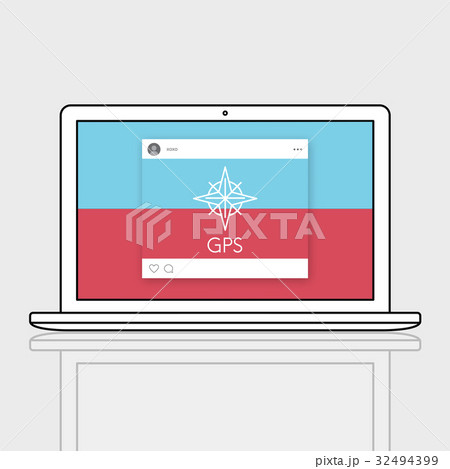 Showing Direction Guide Navigation Route Map...のイラスト素材 [32494399] - PIXTA