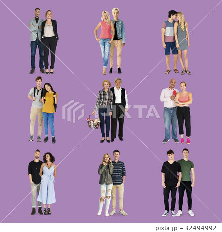 People Couple Lover Together Studio Isolated 32494992