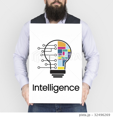 Man holding billboard network graphic overlay 32496269