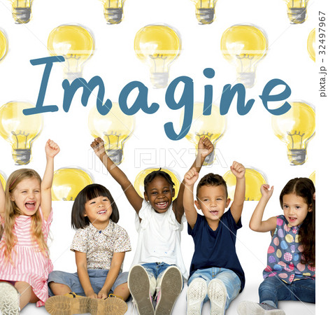 Group of students with creativity imagination illustration 32497967