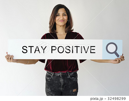 Woman holding banner network graphic overlay Woman holding banner network graphic overlay 32498299