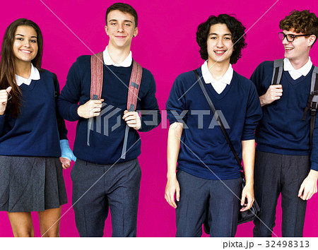 Group of Diverse Students Friendship Together Studio Portrait 32498313