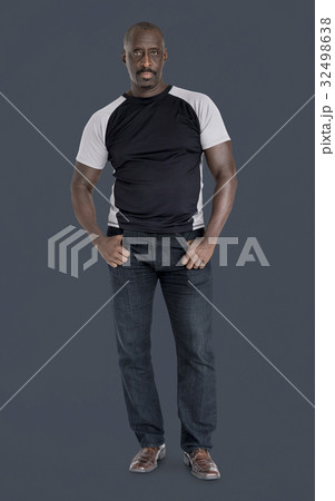 Adult Man Serene Face Expression Studio Portrait 32498638