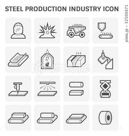 steel production icon 32500871