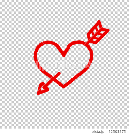 赤い線ハート矢 赤い線ハート矢 32503375