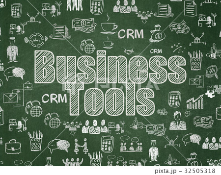 Business concept: Business Tools on School board 32505318