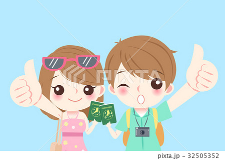 cartoon couple go to travel cartoon couple go to travel 32505352