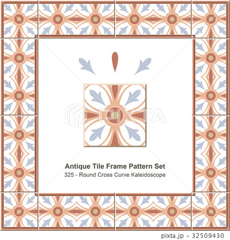 Antique tile frame pattern set 32509430