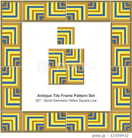 Antique tile frame pattern set 32509432