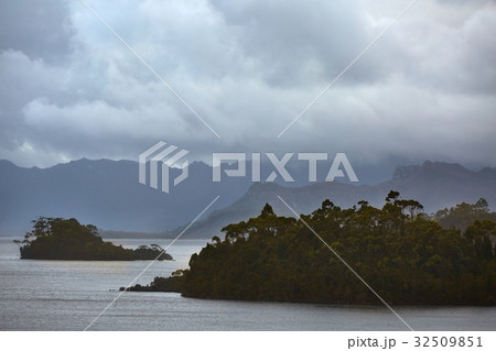 Mysterious lake landscape Mysterious lake landscape 32509851