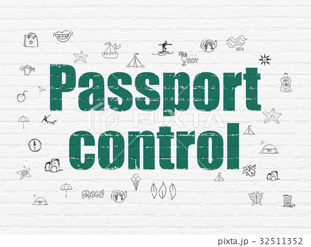 Travel concept: Passport Control on wall 32511352
