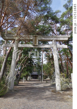 信州 安曇野 熊倉の春日神社 鳥居と参道 縦 本殿は安曇野の名匠 立川豊八の建造 信州 安曇野 熊倉の春日神社 鳥居と参道 縦 本殿は安曇野の名匠 立川豊八の建造 32511685
