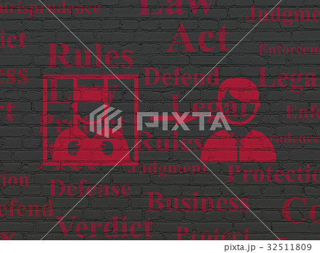 Law concept: Criminal Freed on wall background Law concept: Criminal Freed on wall background 32511809