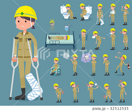 flat type helmet construction woman_sickness 32512535