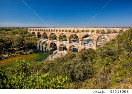 Famous Pont du Gard aqueduct in Provence, France 32513068
