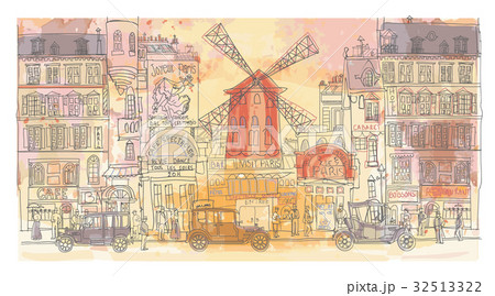 Paris in watercolor, Moulin rouge 32513322