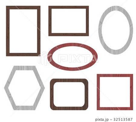 VECTOR set of wooden frames, white background 32513587