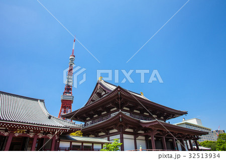 東京タワーと寺院 32513934