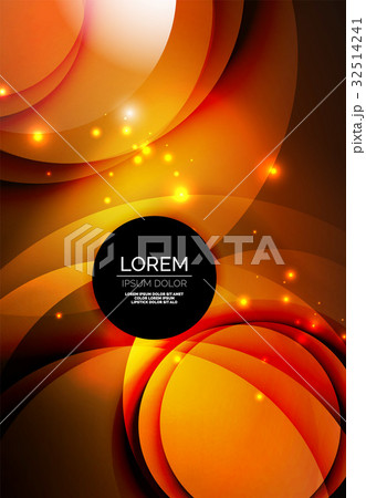 Digital illustration, glowing waves and circles 32514241