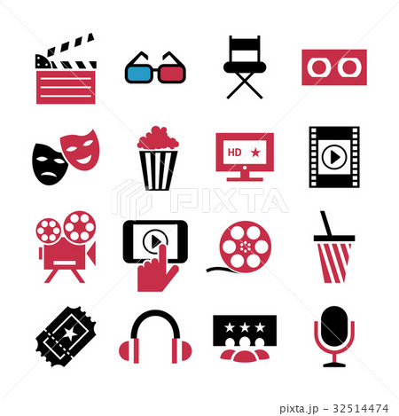 Digital vector red blue 16 cinema 32514474