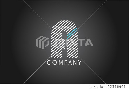 A alphabet line stripe white blue letter logo   32516961