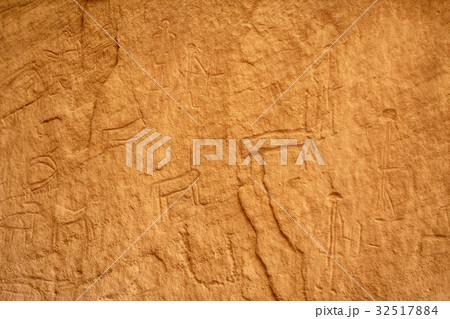 Prehistoric drawings on the rocks in Timna, Israel 32517884
