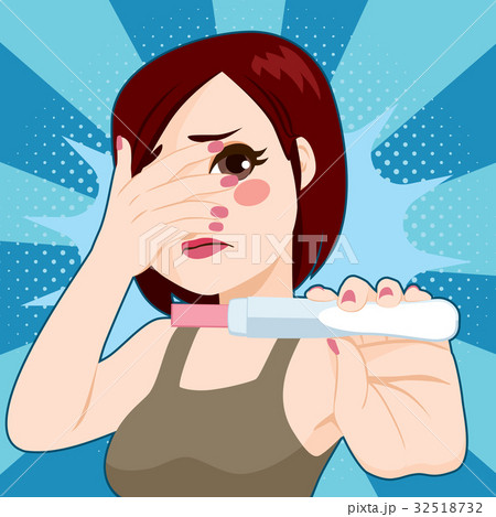 Woman Terrified Pregnancy Test 32518732