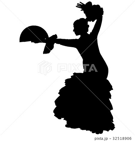 One Black Silhouette Of Female Flamenco Dancerのイラスト素材 One Black Silhouette Of Female Flamenco Dancerのイラスト素材
