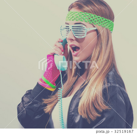 Woman in 1980's fashion 32519167