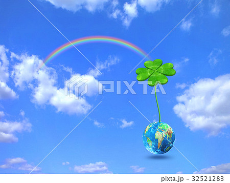 地球に育つクローバーと虹 地球に育つクローバーと虹 32521283