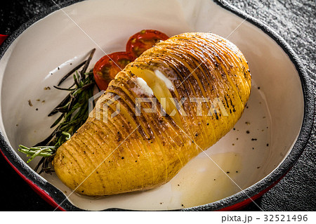 スウェーデン風ベイクドポテト Swedish Style Baked Potato の写真素材