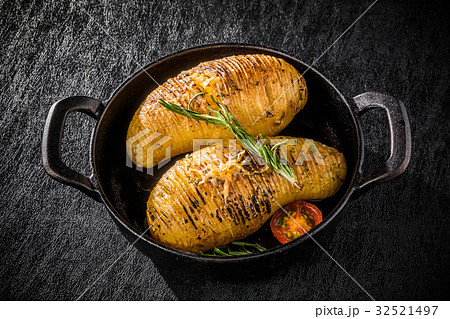 スウェーデン風ベイクドポテト Swedish Style Baked Potato の写真素材