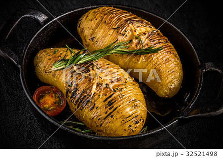 スウェーデン風ベイクドポテト Swedish Style Baked Potato の写真素材